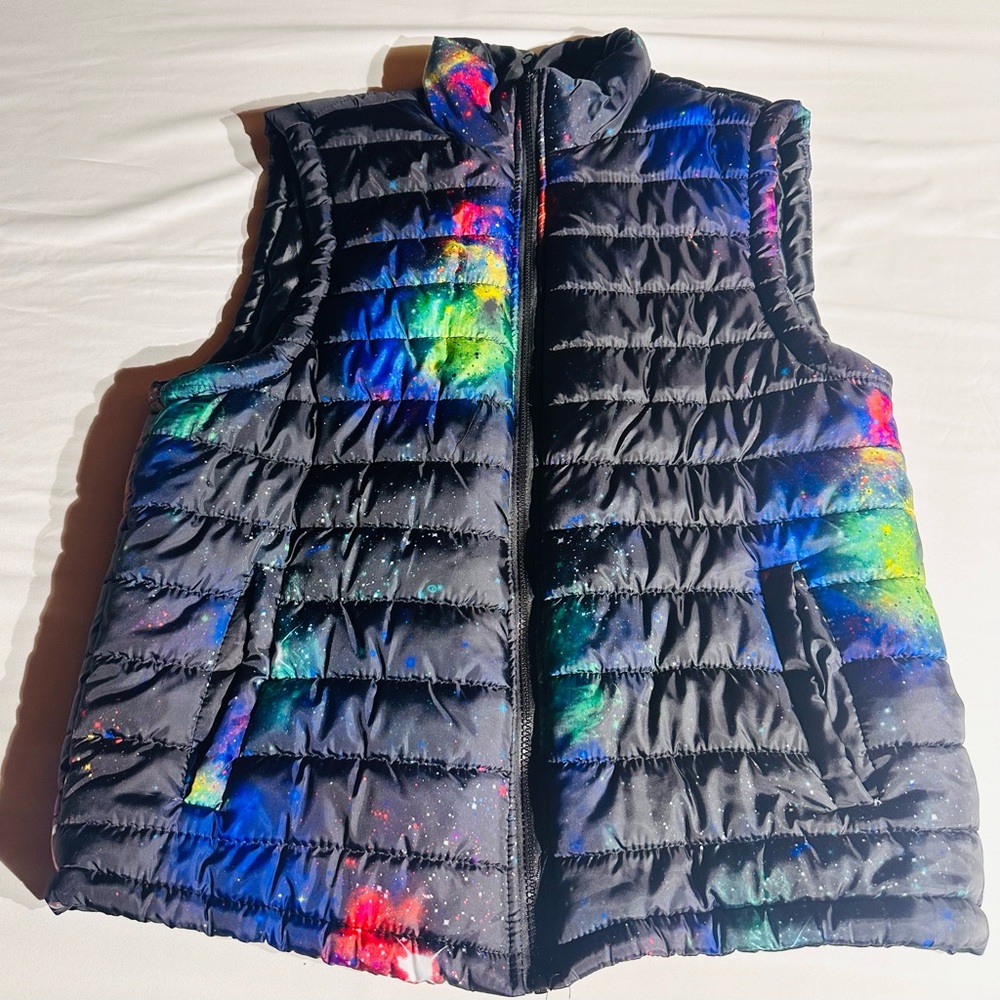 Galaxy Print Puffer Vest